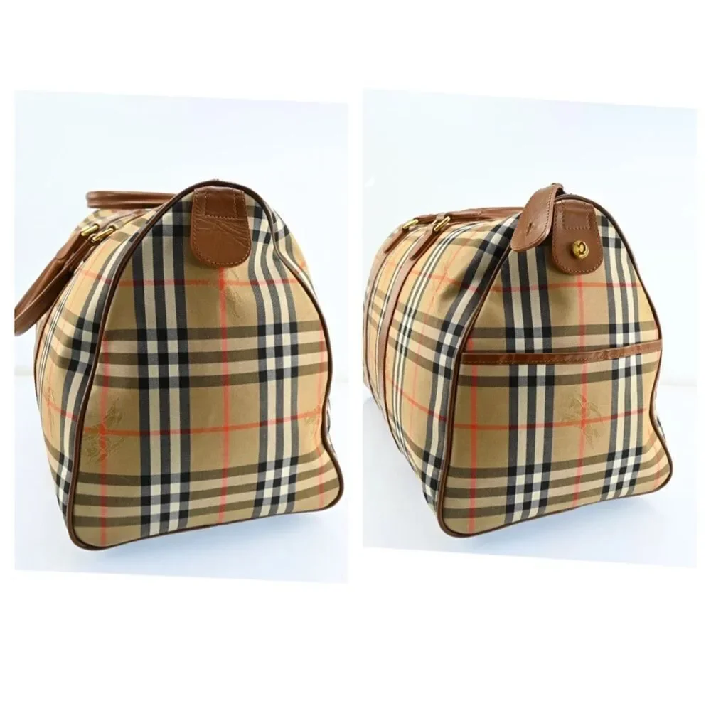 BURBERRY NOVA CHECK Canvas Leather Travel Bag 🧳 50cm